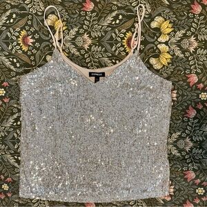 EXPRESS Silver Sequin Women's Top size M